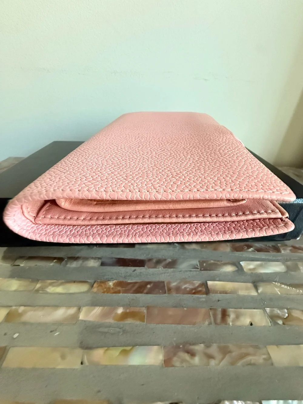 CHANEL pink leather